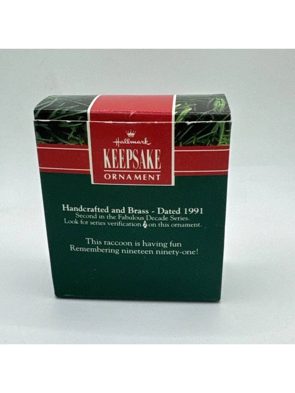 Fabulous Decade 1991 Hallmark Keepsake Ornament Collector's Series Raccoon W/box